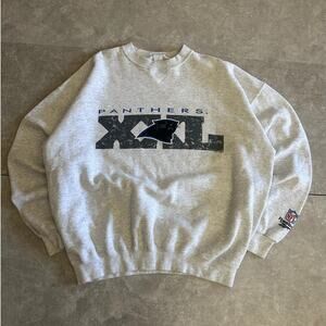 90s Vintage Carolina Panthers Reebok Heather Gray Crewneck Size XL
